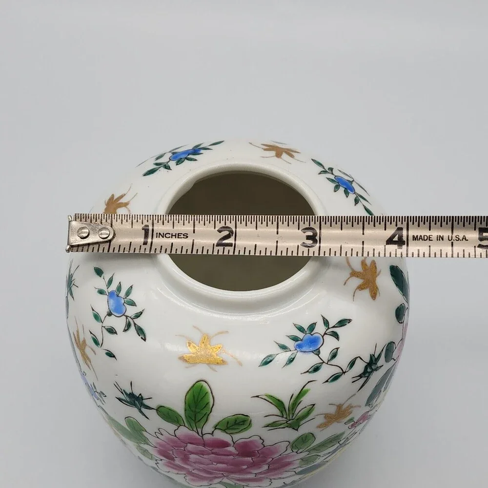 VTG Andrea by Sadek Made in Japan Vase Jardiniere Flower Gold Accents 5.5